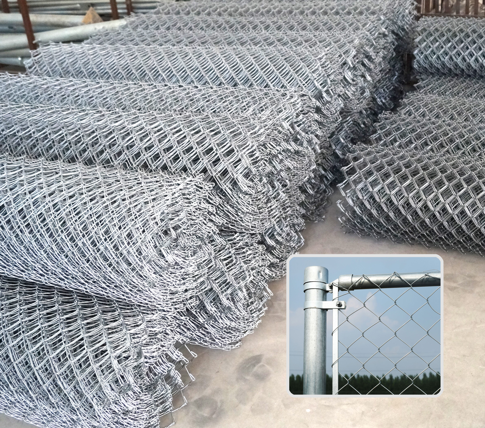 Chain link wire fence